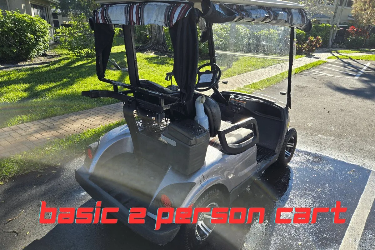 Basic 2-person golf cart before upgrade