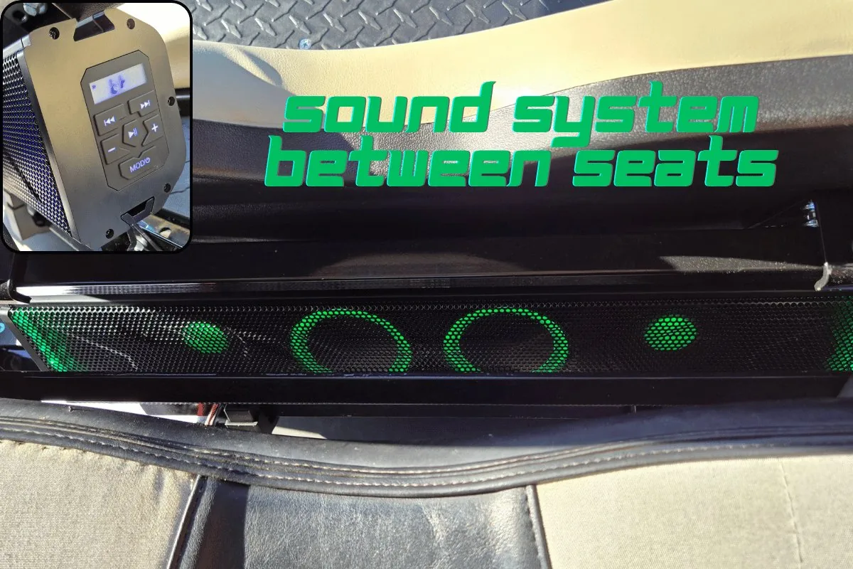 Sound system installed between seats