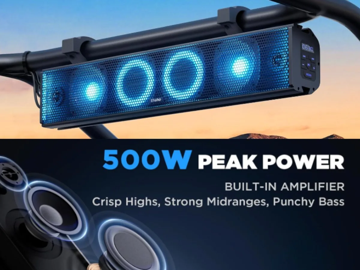 500W Bluetooth soundbar for golf cart