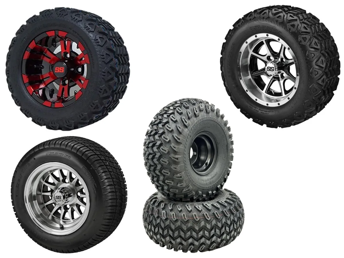 Golf cart wheel and tire variety